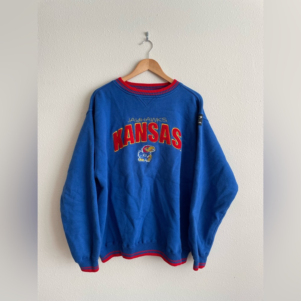 Vintage Kansas Jayhawks Rib Cuff Crewneck